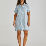 Vale Scalloped Denim Dress - Bleach
