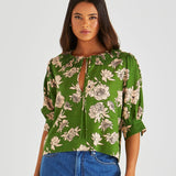 Antonie Pleated Blouse - Moonflower