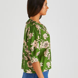 Antonie Pleated Blouse - Moonflower