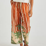 Mina Elasticated Pant - Palm Stripe