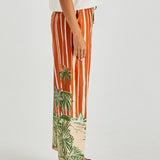 Mina Elasticated Pant - Palm Stripe