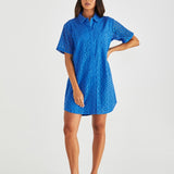 Steva Shirt Dress - Bright Blue
