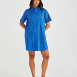 Steva Shirt Dress - Bright Blue