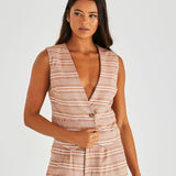 Lea Vest - Terracotta Stripe