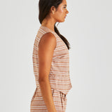 Lea Vest - Terracotta Stripe