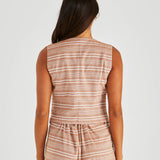 Lea Vest - Terracotta Stripe