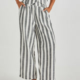 Nevada Pant - Cream Black Stripe