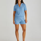 Aubrie Knit Polo - Blue
