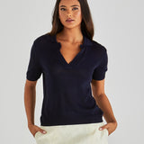 Abbie Knit Polo - Navy
