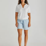 Aubrie Knit Polo - White