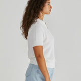 Aubrie Knit Polo - White