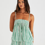 Seraphina Cami - Green Stripe