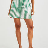Seraphina Shorts - Green Stripe