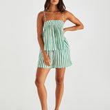 Seraphina Shorts - Green Stripe