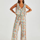 Panna Ruffled Neck Tank - Blossom