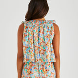 Panna Ruffled Neck Tank - Blossom