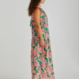 Malia Halter Dress - Pink Green Paisley