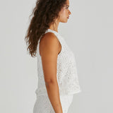 Kai Crochet Lace Tank - White