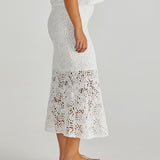 Kai Crochet Lace Skirt - White
