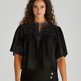 Fillip Ruffle Yoke Blouse - Black