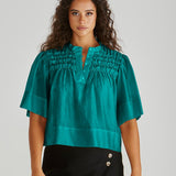 Fillip Ruffle Yoke Blouse - Sea Green