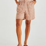 Lea Short - Terracotta Stripe