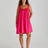 Ellis Mini Baby Doll Dress - Hot Pink