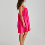 Ellis Mini Baby Doll Dress - Hot Pink