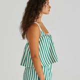 Henri Baby Doll Top - Green Stripe