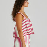 Henri Baby Doll Top - Pink Stripe