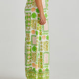 Emmett Wide Leg Pant - Green Shell Patchwork