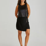 Coast Mini Wrap Skirt - Black