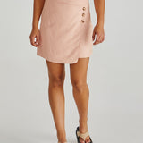 Coast Mini Wrap Skirt - Peach