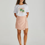 Coast Mini Wrap Skirt - Peach