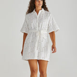 Dillon Shirt Dress - White