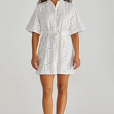 Dillon Shirt Dress - White