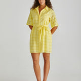 Helmi Broderie Shirt Dress - Yellow