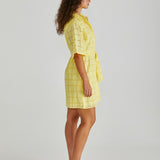 Helmi Broderie Shirt Dress - Yellow