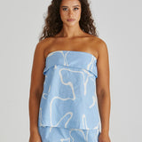 Tilda Strapless Top - Abstract Daisy