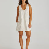 Marcy Denim Shift Dress - Parchment