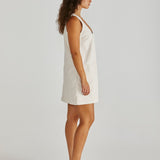 Marcy Denim Shift Dress - Parchment