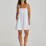 Laurie Empire Line Mini Dress - White