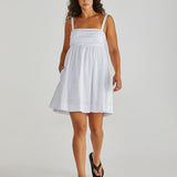 Laurie Empire Line Mini Dress - White