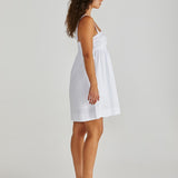 Laurie Empire Line Mini Dress - White