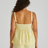 Zane Empire Top - Yellow White Stripe