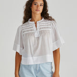 Pammi Ruffle Yoke Blouse - White