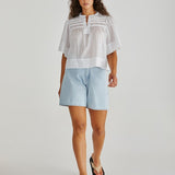 Pammi Ruffle Yoke Blouse - White