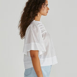 Pammi Ruffle Yoke Blouse - White