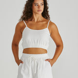 Alani Shirred Bralette - White