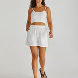 Alani Shirred Bralette - White